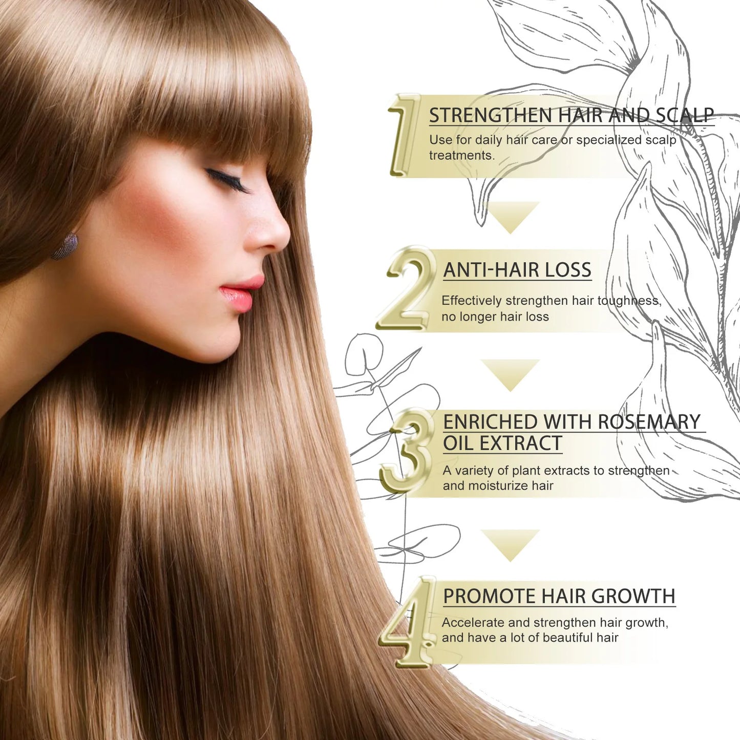 Huile essentielle naturelle de romarin pour la croissance des cheveux